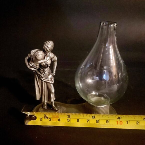 Vintage Fine Pewter Figurine Candle Holder - Picture 8 of 9